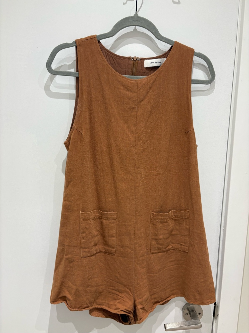 Rust Brown Linen Romper